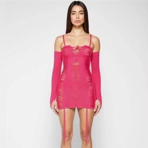 Pink Distressed Dress